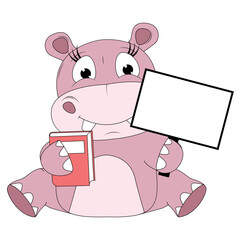cute hippo animal cartoon
