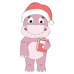 cute hippo animal cartoon
