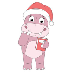 cute hippo animal cartoon