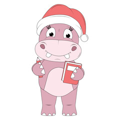 cute hippo animal cartoon