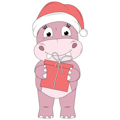 cute hippo animal cartoon