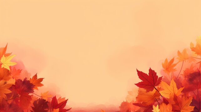 Autumn season concept, leaves or harvested crop. Pumpkin, autumn leaves, and on an orange background.