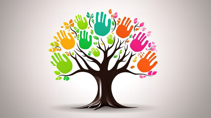 hand holding tree. generative ai