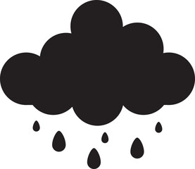 Cloud rain icon. Cloudy weather vector illustration in flat style