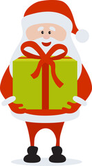 Collection of Christmas Santa Claus. Funny happy Santa Claus character with gift