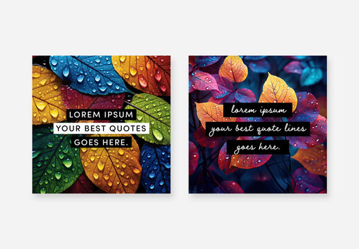 Fall Season Social Media Post With Colored Leaves and Generative Ai