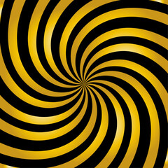 Spiral gold and black lines pattern