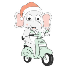 cute elephant cartoon ride motorcycle