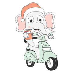cute elephant cartoon ride motorcycle