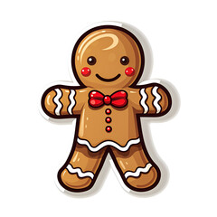Obraz premium Gingerbread person isolated on white.