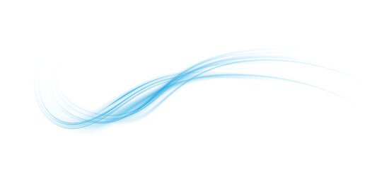 Blue magic spirals with sparkles. Blue light effect. Glitter particles with lines. Swirl effect. PNG.
