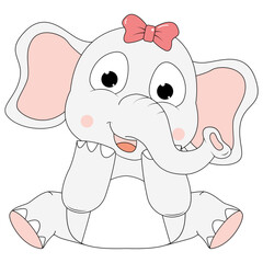 cute elephant animal cartoon