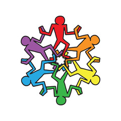 vector illustration showcasing a group of empowered individuals forming a shield against discrimination, standing for unity in diversity and social justice
