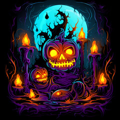 halloween background with pumpkin