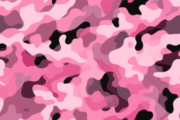 Seamless pink color palette camouflage pattern. Generative AI