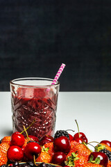 A beautiful cut clear crystal glass filled