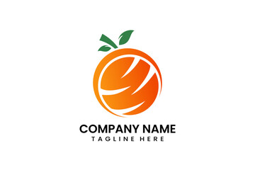 Flat vector orange logo modern style template