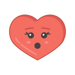 Emoji in cartoon style. Romantic concept. Emoji icon. Vector heart. Smile icon