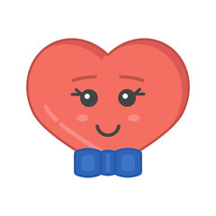 Emoji in cartoon style. Romantic concept. Emoji icon. Vector heart. Smile icon