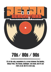 Obraz premium vinyl record player retro generation