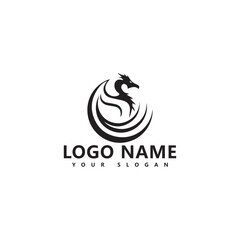 abstract logo design with dragon