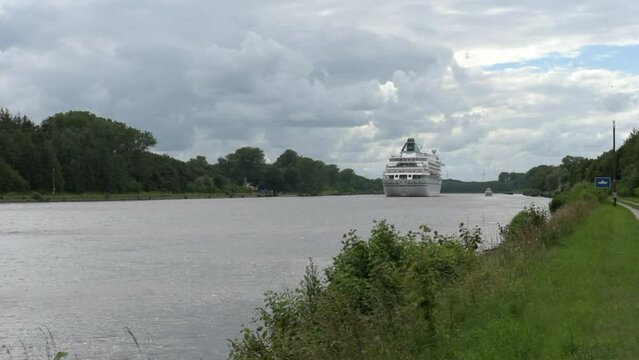 Cruise on the cruise ship Amera in the Kiel Canal, Schleswig-Holstein, Germany, Europe