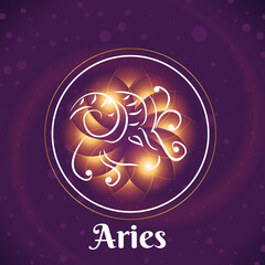 The illustration - zodiac sign in the gold color.