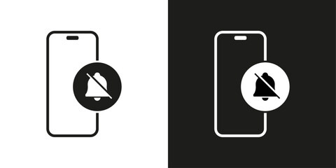 Notification off silent mobile phone icon vector design