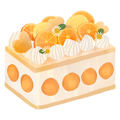 Illustration of cute Orange cake 