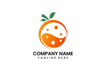 Flat vector liquid orange logo modern template