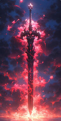 Epic close-up: Fantasy weapon imbued with legends, crafted for heroes. Perfect asset for games and iconic narratives.