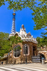 Parque Guell in the spanish city of Barcelona