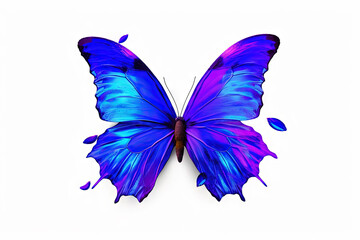 Colorful butterfly drawing isolated on withe. Generative AI.
