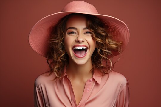 girl wearing pink smiling