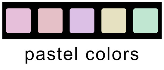 Collection of pastel colors. Elegant color tones for designs. Set of soft and delicate colors