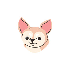 Smiling chihuahua dog portrait flat style, vector illustration