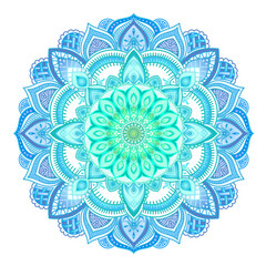 Mandala pattern colored background. Meditation element.