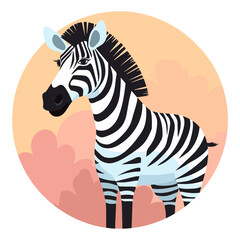Fototapeta na wymiar Cute little zebra icon vector