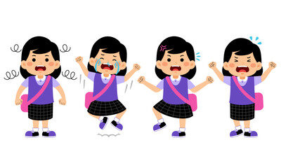 girl student with school uniform vector illustration