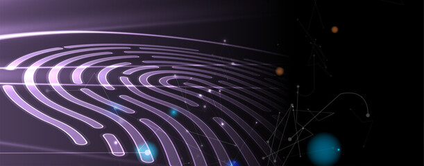 Abstract fingerprint technology business background. Circuit security style