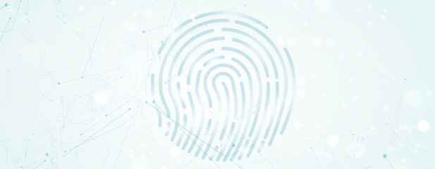 Fototapeta na wymiar Abstract fingerprint technology business background. Circuit security style