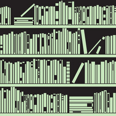 vector books on bookshelf