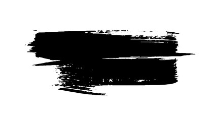 black staine brush, grunge banner, hand drawn splash. Grunge badge brush, hand drawn black
