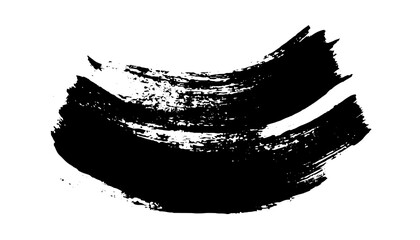 black staine brush, grunge banner, hand drawn splash. Grunge badge brush, hand drawn black