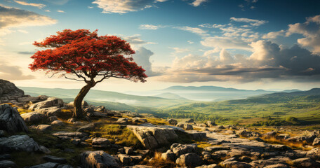 Nature's Solitude: Single Tree in the Countryside