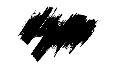 black staine brush, grunge banner, hand drawn splash. Grunge badge brush, hand drawn black
