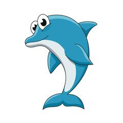 Dolphin. Wildlife cartoon illustration