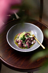 Sicilian octopus salad with parsley 