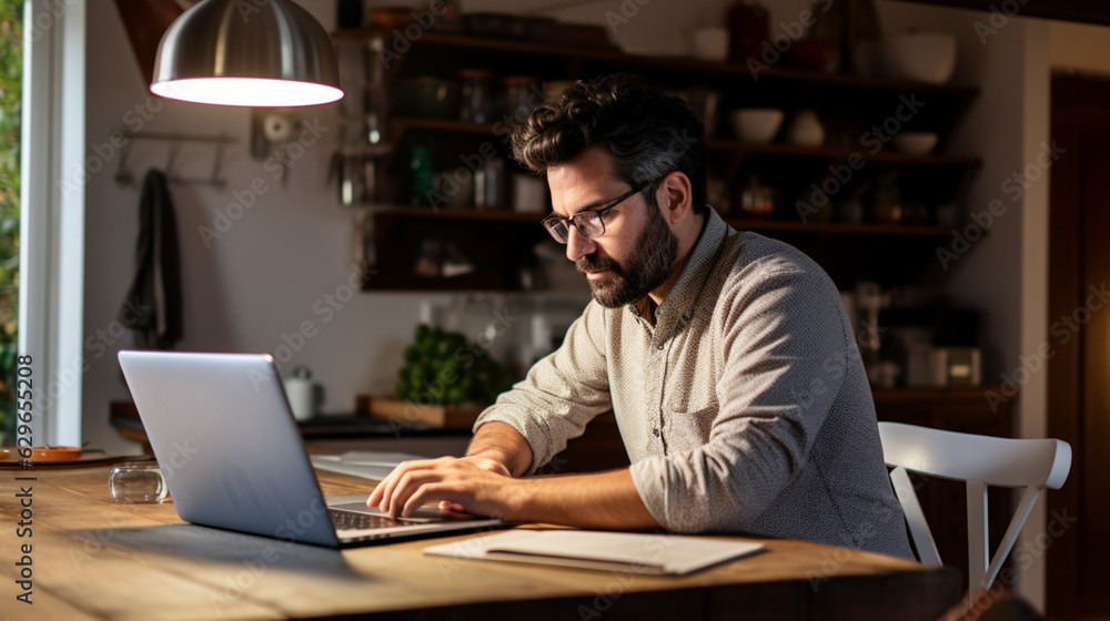 Wall mural person working on laptop