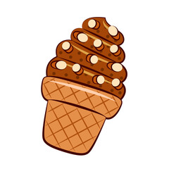 coffee almond ice cream vector illustration